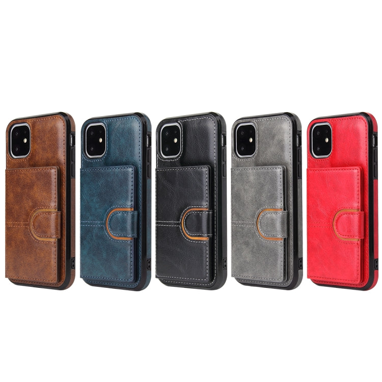 PU + TPU + PC  Shockproof Back Cover Case with Card Slot & Holder, For iPhone 12 / 12 Pro, For iPhone 12 Pro Max, For iPhone XS / X, For iPhone XR