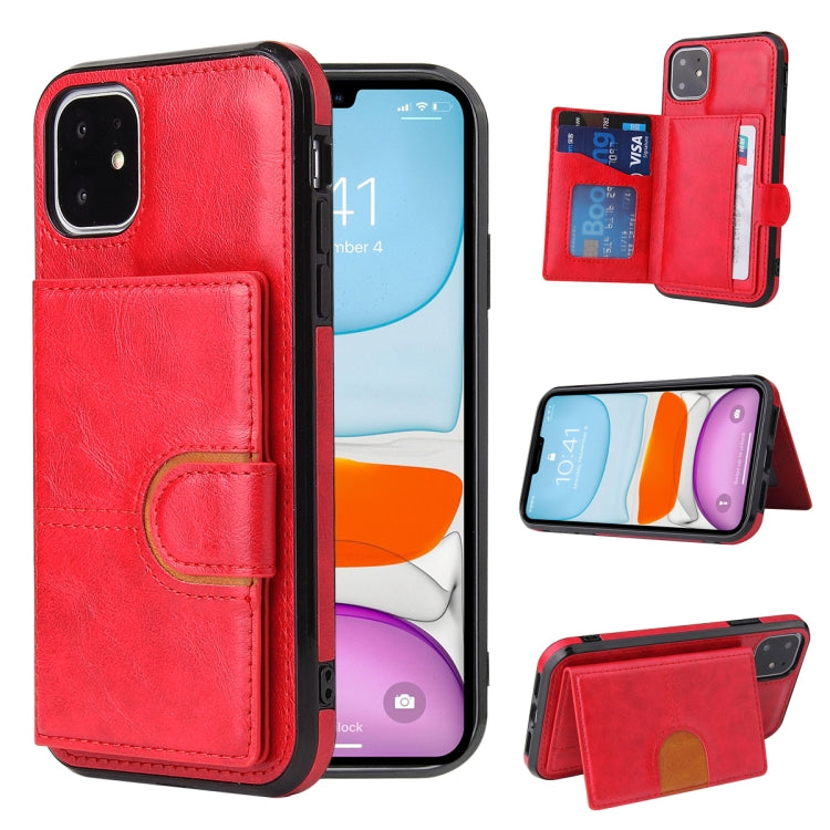 PU + TPU + PC  Shockproof Back Cover Case with Card Slot & Holder, For iPhone 12 / 12 Pro, For iPhone 12 Pro Max, For iPhone XS / X, For iPhone XR