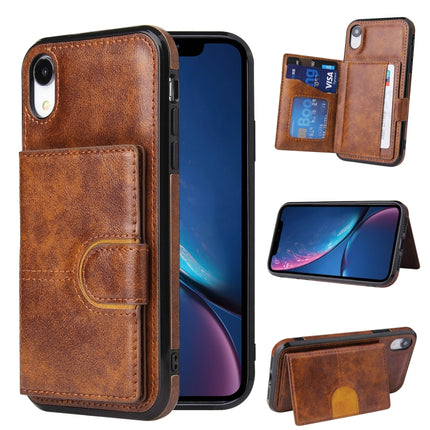 PU + TPU + PC  Shockproof Back Cover Case with Card Slot & Holder, For iPhone 12 / 12 Pro, For iPhone 12 Pro Max, For iPhone XS / X, For iPhone XR