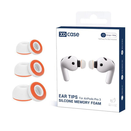 XDcase 3 Pairs Replacement Silicone Sponge Ear Tips, S/M/L Size, 3 Pairs S/M/L Size(White Orange), 3 Pairs S/M/L Size(White Purple)