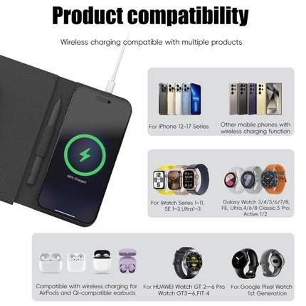 U39 15W Multifunctional Foldable Magnetic Wireless Charger Mouse Pad