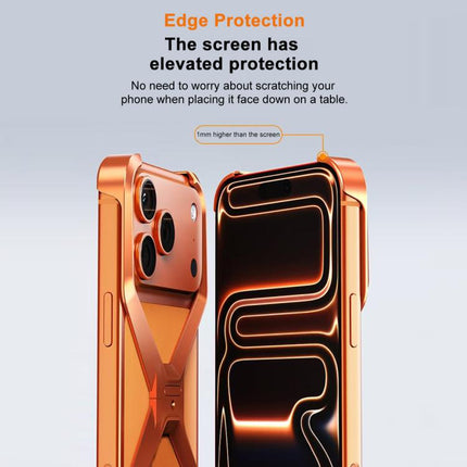 Frameless X-shaped Metal Phone Case, For iPhone 17 Pro Max, For iPhone 17 Pro