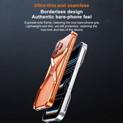 Frameless X-shaped Metal Phone Case, For iPhone 17 Pro Max, For iPhone 17 Pro