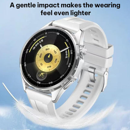 xDfind Silver Buckle Solid Color Silicone Watch Band, For Huawei Watch GT 6 / 5 46mm