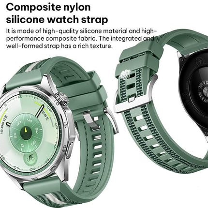 xDfind Braid Nylon Hybrid Silicone Watch Band, For Huawei Watch GT 6 / 5 / 4 / 3 46mm