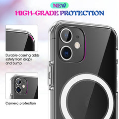 Simple Magnetic Ring All-inclusive Clear Crystal Acrylic PC +TPU Shockproof Case, For iPhone 12 mini, For iPhone 12 / 12 Pro, For iPhone 12 Pro Max