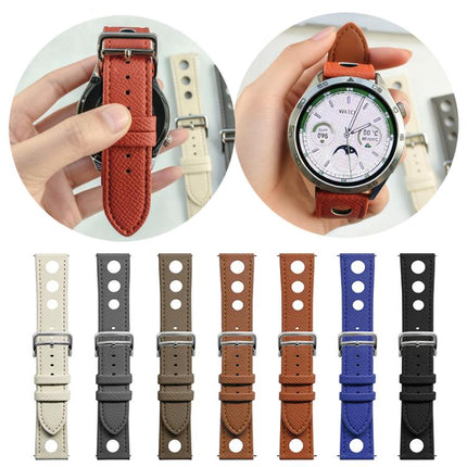 xDfind Flat-head Hole Palm Texture Vegan Leather Watch Band, 20mm, 22mm