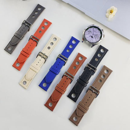 xDfind Flat-head Hole Palm Texture Vegan Leather Watch Band, 20mm, 22mm