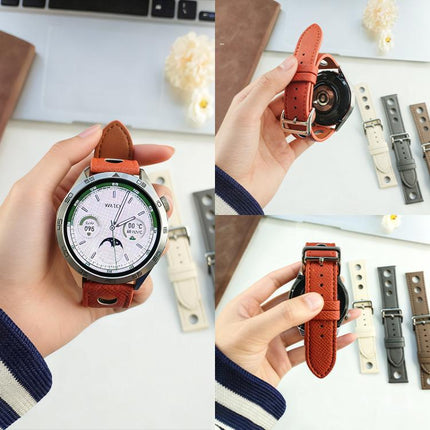 xDfind Flat-head Hole Palm Texture Vegan Leather Watch Band, 20mm, 22mm