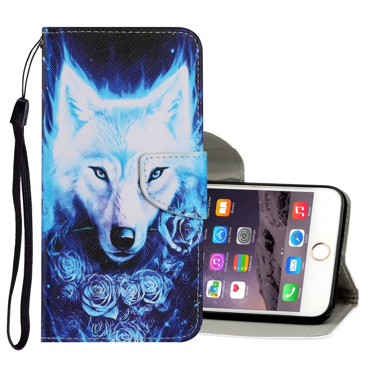 Estuche de cuero PU con tapa horizontal con patrón de dibujo de colores, con soporte, ranuras para tarjetas, billetera y cordón, para iPhone 6 y 6s, para iPhone 6 Plus y 6s Plus