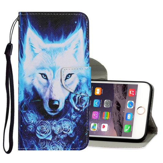 Estuche de cuero PU con tapa horizontal con patrón de dibujo de colores, con soporte, ranuras para tarjetas, billetera y cordón, para iPhone 6 y 6s, para iPhone 6 Plus y 6s Plus