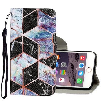 Horizontale Klapphülle aus PU-Leder mit farbigem Zeichenmuster, Halterung, Kartenfächern, Geldbörse und Trageband, für iPhone 6 und 6s, für iPhone 6 Plus und 6s Plus