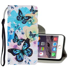 Estuche de cuero PU con tapa horizontal con patrón de dibujo de colores, con soporte, ranuras para tarjetas, billetera y cordón, para iPhone 6 y 6s, para iPhone 6 Plus y 6s Plus