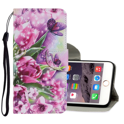 Horizontale Klapphülle aus PU-Leder mit farbigem Zeichenmuster, Halter &amp; Kartenfächern &amp; Geldbörse &amp; Trageband, für iPhone 11, für iPhone 11 Pro