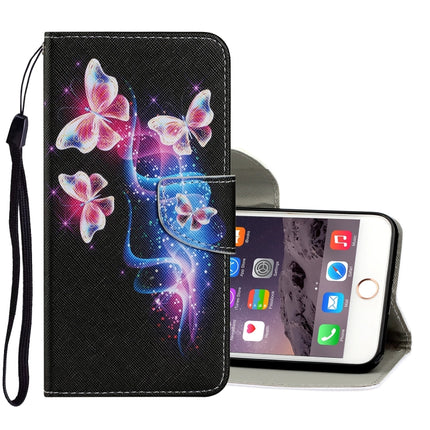 Horizontale Klapphülle aus PU-Leder mit farbigem Zeichenmuster, Halter &amp; Kartenfächern &amp; Geldbörse &amp; Trageband, für iPhone 11, für iPhone 11 Pro