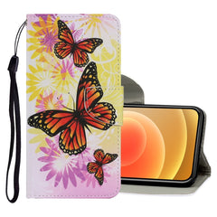 Coloured Drawing Pattern Horizontal Flip PU Leather Case with Holder & Card Slots & Wallet & Lanyard, For iPhone 12 mini, For iPhone 12 / 12 Pro