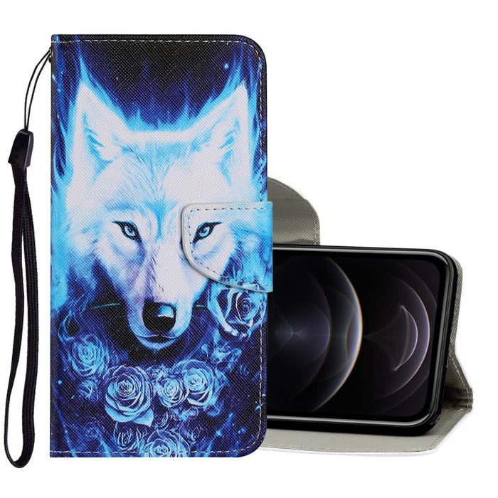 Coloured Drawing Pattern Horizontal Flip PU Leather Case with Holder & Card Slots & Wallet & Lanyard, For iPhone 12 / 12 Pro