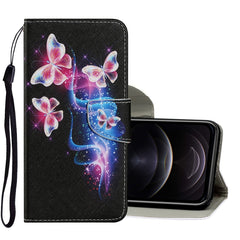 Coloured Drawing Pattern Horizontal Flip PU Leather Case with Holder & Card Slots & Wallet & Lanyard, For iPhone 12 mini, For iPhone 12 / 12 Pro