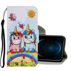 Coloured Drawing Pattern Horizontal Flip PU Leather Case with Holder & Card Slots & Wallet & Lanyard, For iPhone 12 Pro Max