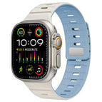 For Apple Watch 42 / 44 / 45 / 46 / 49mm / Antique White + Misty Blue