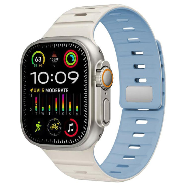 xDfind Magnetic Norman Buckle Silicone Watch Band, For Apple Watch 42 / 44 / 45 / 46 / 49mm, For Apple Watch 38 / 40 / 41 / S11 42mm
