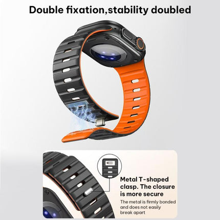 xDfind Magnetic Norman Buckle Silicone Watch Band, For Apple Watch 42 / 44 / 45 / 46 / 49mm, For Apple Watch 38 / 40 / 41 / S11 42mm