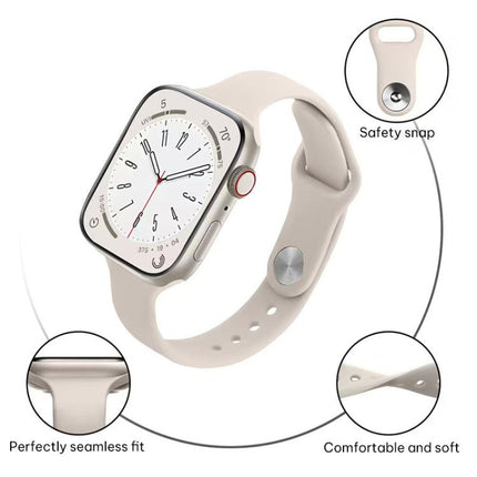xDfind Small Waist Reverse Buckle Silicone Watch Band, For Apple Watch 42 / 44 / 45 / 46 / 49mm, For Apple Watch 38 / 40 / 41 / S11 42mm