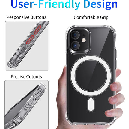 Estuche a prueba de golpes con anillo magnético de acrílico transparente y TPU con cuatro esquinas y airbag, para iPhone 12 Pro Max, para iPhone 12/12 Pro, para iPhone 12 mini