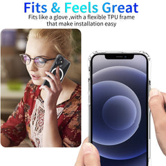 Magnetic Ring Clear Crystal Acrylic +TPU Four-corner Airbag Shockproof Case, For iPhone 12 Pro Max, For iPhone 12 / 12 Pro, For iPhone 12 mini