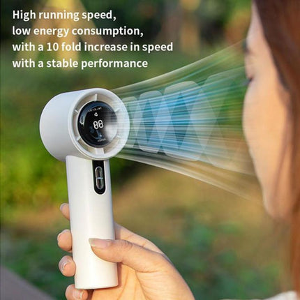 100-gear High Speed Handheld Fan Bladeless Mini Digital Display Small Fan, 1800mAh, 3000mAh