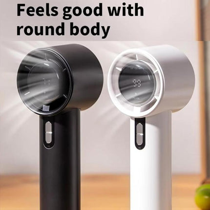 100-gear High Speed Handheld Fan Bladeless Mini Digital Display Small Fan, 1800mAh, 3000mAh