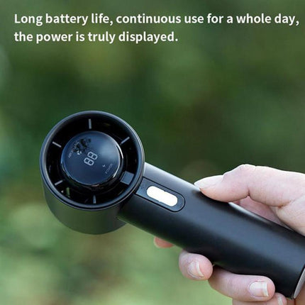100-gear High Speed Handheld Fan Bladeless Mini Digital Display Small Fan, 1800mAh, 3000mAh