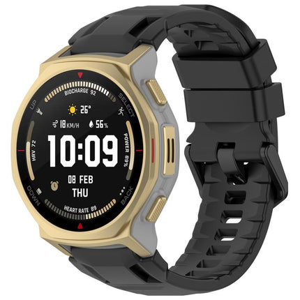 xDfind Solid Color Black Buckle Silicone Watch Band, For Amazfit T-Rex 3 Pro 44mm