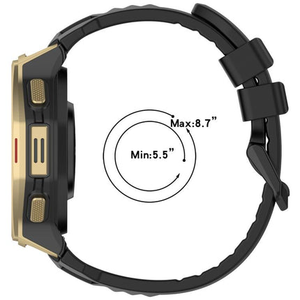 xDfind Solid Color Black Buckle Silicone Watch Band, For Amazfit T-Rex 3 Pro 44mm