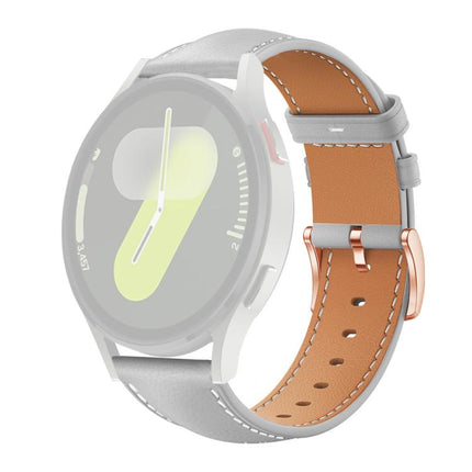 xDfind Rose Gold Buckle Black Shark Fine Grain Vegan Leather Watch Band, For Samsung Galaxy Watch7 / FE / 6 / 5 / 4, For Samsung Galaxy Fit3