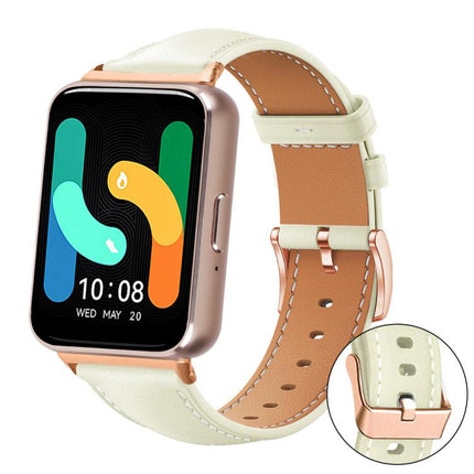 xDfind Rose Gold Buckle Black Shark Fine Grain Vegan Leather Watch Band, For Samsung Galaxy Watch7 / FE / 6 / 5 / 4, For Samsung Galaxy Fit3