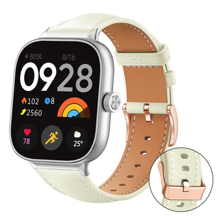 xDfind Rose Gold Buckle Black Shark Fine Grain Vegan Leather Watch Band, For Xiaomi Band 10 Pro / 9 Pro / Redmi Watch 6, For Redmi Watch 3 Active / Watch 3 Lite, For Redmi Watch 3