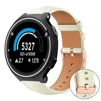 xDfind Rose Gold Buckle Black Shark Fine Grain Vegan Leather Watch Band, For Garmin Fenix 8/7/6/5 22mm, For Garmin Fenix 8/7S/6S/5S 20mm, For Garmin Forerunner 45 / 45S / Swim 2, For Garmin Forerunner 220/735/735XT/230/235