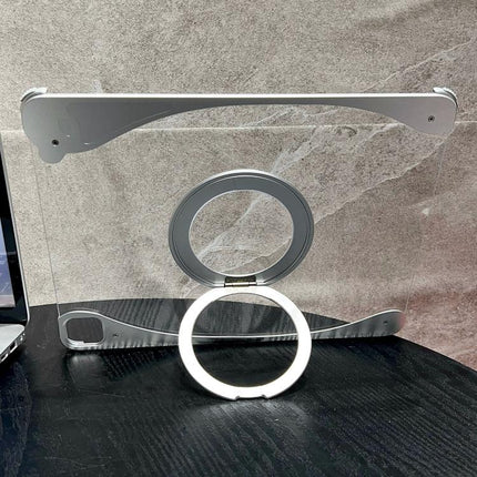 White Glazed Clear Acrylic Hybrid Metal Tablet Case with Holder, For iPad Air 13 2026 / 2025 / 2024, For iPad Air 11 2026 / 2025 / 2024, For iPad Pro 13 2025 / 2024, For iPad Pro 11 2025 / 2024, For iPad 2025 / 2022