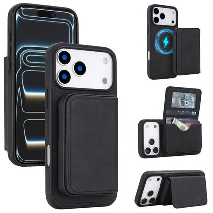 Retro Faux Leather Detachable Magnetic Wallet Bag RFID Blocking Phone Case, For iPhone 17 Pro Max, For iPhone 17 Pro