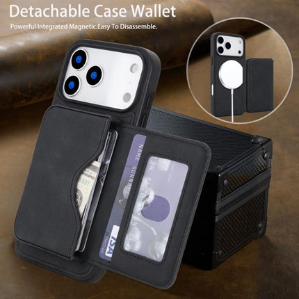 Retro Faux Leather Detachable Magnetic Wallet Bag RFID Blocking Phone Case, For iPhone 17 Pro Max, For iPhone 17 Pro