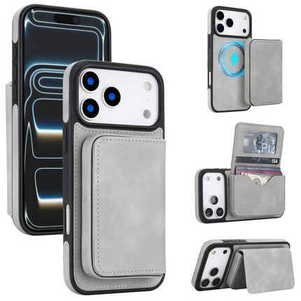 Retro Faux Leather Detachable Magnetic Wallet Bag RFID Blocking Phone Case, For iPhone 17 Pro Max, For iPhone 17 Pro