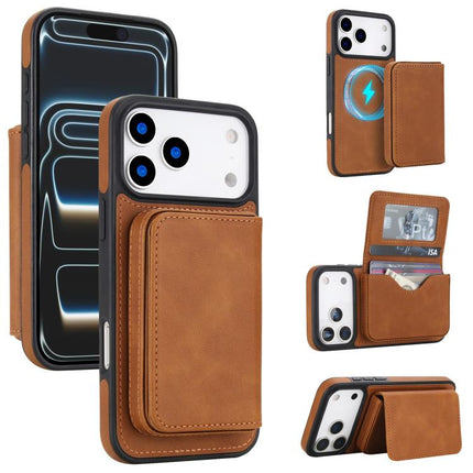Retro Faux Leather Detachable Magnetic Wallet Bag RFID Blocking Phone Case, For iPhone 17 Pro Max, For iPhone 17 Pro