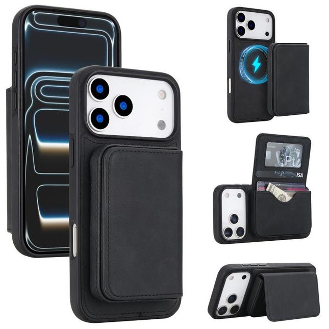 Retro Faux Leather Detachable Magnetic Wallet Bag RFID Blocking Phone Case, For iPhone 17 Pro Max, For iPhone 17 Pro