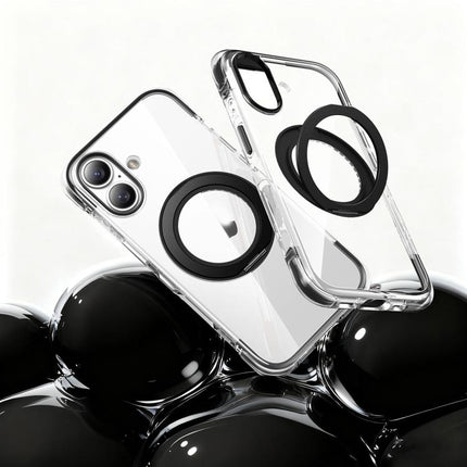 Vacuum Airbag TPU + Acrylic 360 Rotating Bracket Magnetic Shockproof Phone Case, For iPhone 17 Pro Max, For iPhone 17 Pro, For iPhone 17