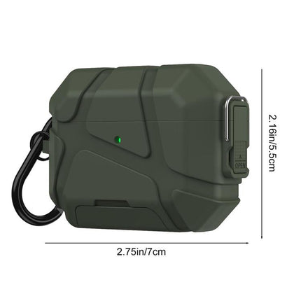 XDcase Football-style Security Lock TPU Earbud Case with Hook & Holder, For AirPods Pro 3, For AirPods 4, For AirPods Pro 2 / 1