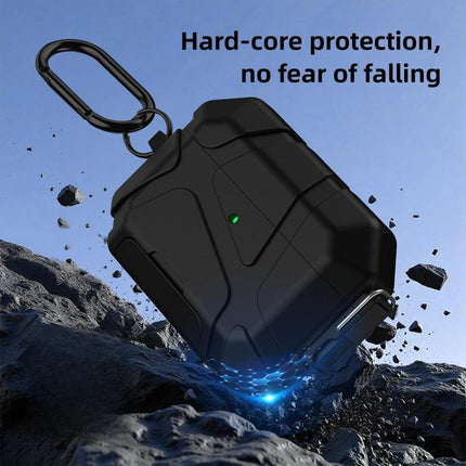 XDcase Football-style Security Lock TPU Earbud Case with Hook & Holder, For AirPods Pro 3, For AirPods 4, For AirPods Pro 2 / 1