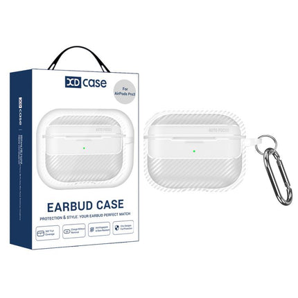 XDcase Carbon Fiber Texture Earbud Case with Hook, For AirPods Pro 3, For AirPods 4