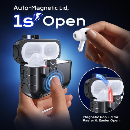 XDcase Auto Pop-Up Magnetic Earbud Case with Holder, For AirPods Pro 3, For AirPods 4, For AirPods Pro 2 / 1