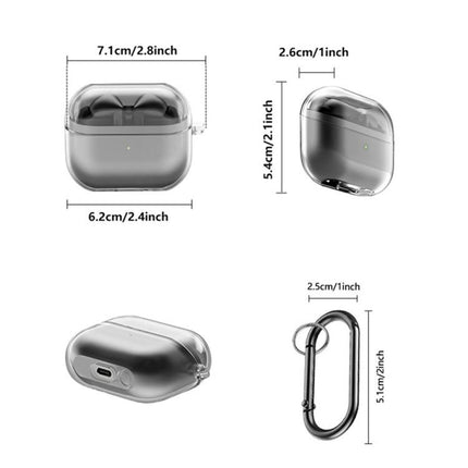 XDcase Transparent TPU Earbud Case with Silver Hook, For Samsung Galaxy Buds3 / 3 Pro / 3 FE